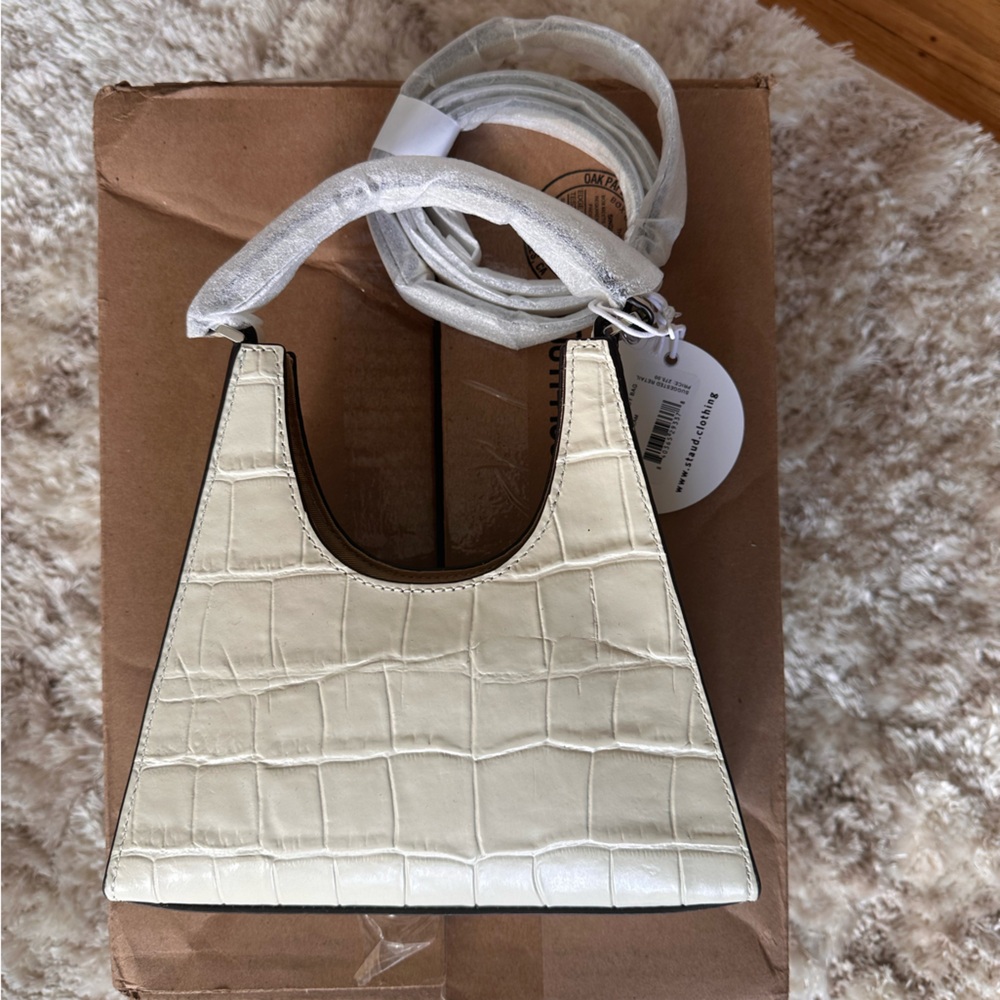 Staud NWT Mini Cross Body bag in snake cream